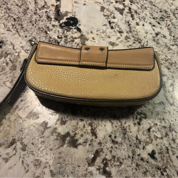 Tan Leather Clutch with Silver Accents - Picture 5 of 7